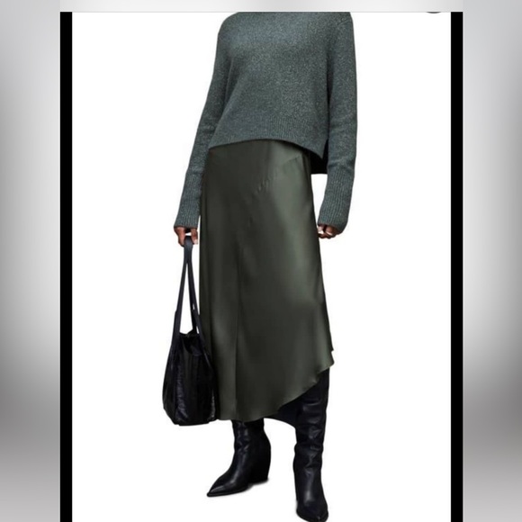 All Saints Dresses & Skirts - NEW ALL SAINTS green  sleeveless slip dress with oversized green sweater